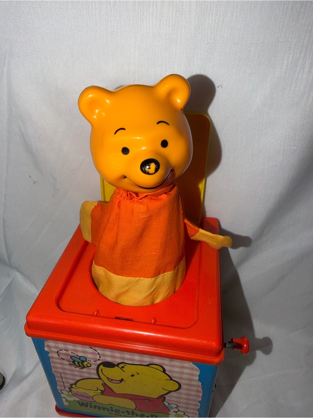 Vintage 1976 Mattel Winnie The Pooh Jack-in-the-Box Music Box Disney Working - Picture 2 of 10
